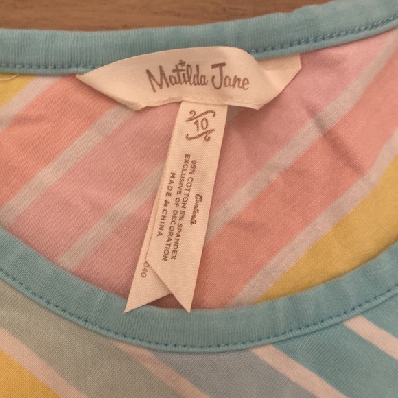 Matilda Jane Girls Bright and Sunny Stripe Dress size 10 - Picture 3 of 10